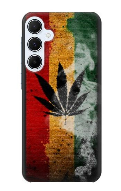 W3890 Reggae Rasta Flag Smoke Hard Case and Leather Flip Case For Samsung Galaxy A55 5G