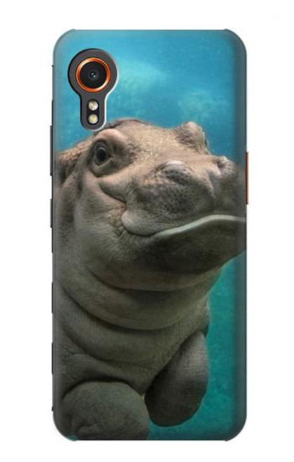 W3871 Cute Baby Hippo Hippopotamus Hard Case and Leather Flip Case For Samsung Galaxy Xcover7