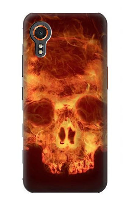 W3881 Fire Skull Hard Case and Leather Flip Case For Samsung Galaxy Xcover7