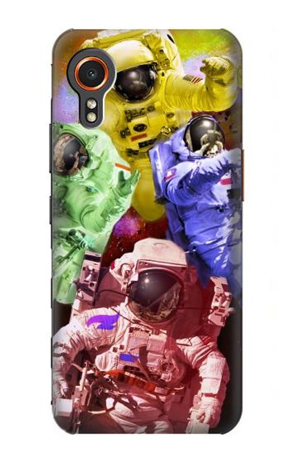 W3914 Colorful Nebula Astronaut Suit Galaxy Hard Case and Leather Flip Case For Samsung Galaxy Xcover7