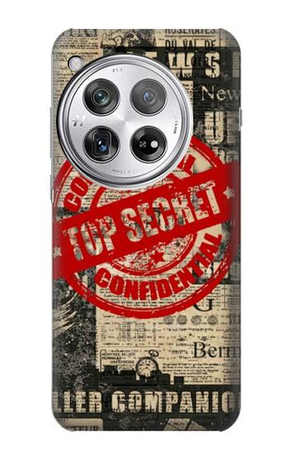 W3937 Text Top Secret Art Vintage Hard Case and Leather Flip Case For OnePlus 12