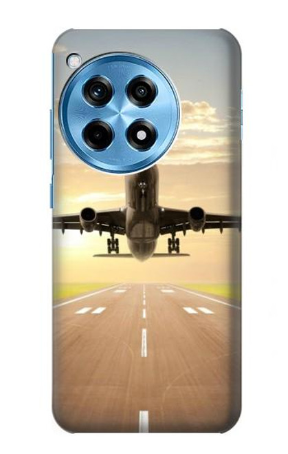 W3837 Airplane Take off Sunrise Hard Case and Leather Flip Case For OnePlus 12R