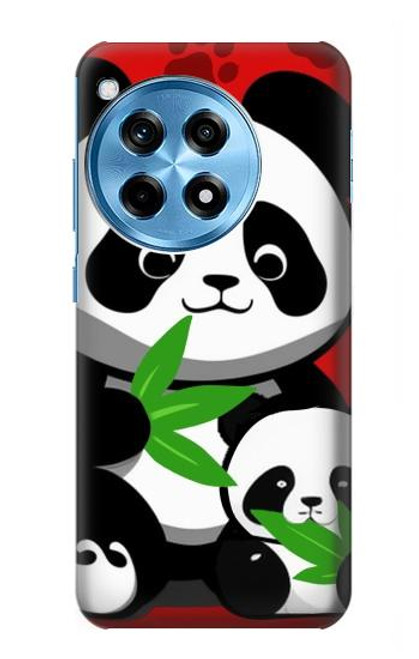 W3929 Cute Panda Eating Bamboo Hard Case and Leather Flip Case For OnePlus 12R