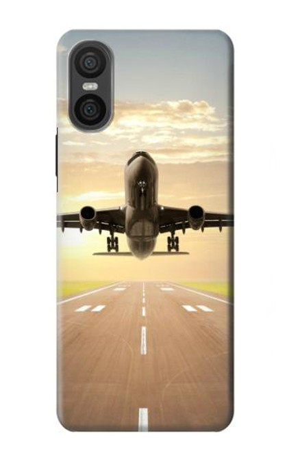 W3837 Airplane Take off Sunrise Hard Case and Leather Flip Case For Sony Xperia 10 VI