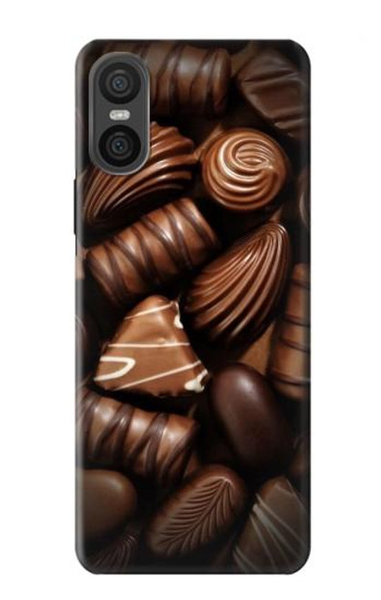 W3840 Dark Chocolate Milk Chocolate Lovers Hard Case and Leather Flip Case For Sony Xperia 10 VI