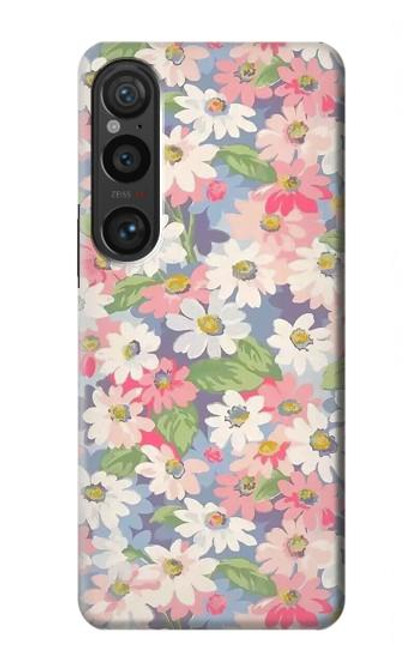 W3688 Floral Flower Art Pattern Hard Case and Leather Flip Case For Sony Xperia 1 VI