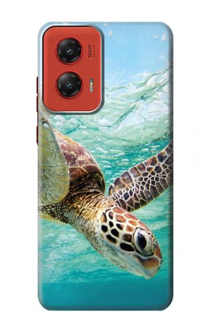 W1377 Ocean Sea Turtle Hard Case and Leather Flip Case For Motorola Moto G Stylus 5G (2024)