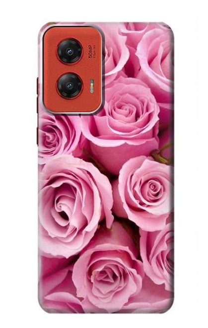 W2943 Pink Rose Hard Case and Leather Flip Case For Motorola Moto G Stylus 5G (2024)