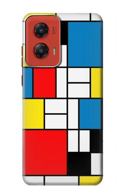 W3814 Piet Mondrian Line Art Composition Hard Case and Leather Flip Case For Motorola Moto G Stylus 5G (2024)