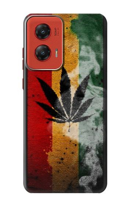 W3890 Reggae Rasta Flag Smoke Hard Case and Leather Flip Case For Motorola Moto G Stylus 5G (2024)