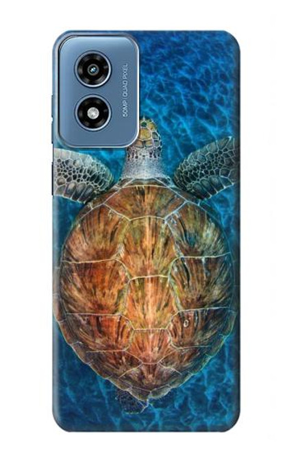 W1249 Blue Sea Turtle Hard Case and Leather Flip Case For Motorola Moto G Play 4G (2024)