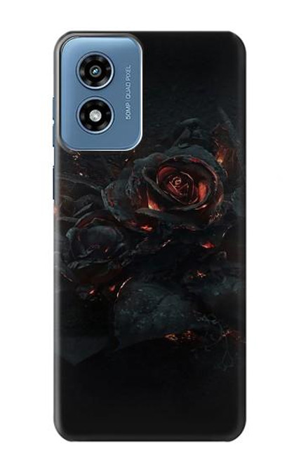 W3672 Burned Rose Hard Case and Leather Flip Case For Motorola Moto G Play 4G (2024)