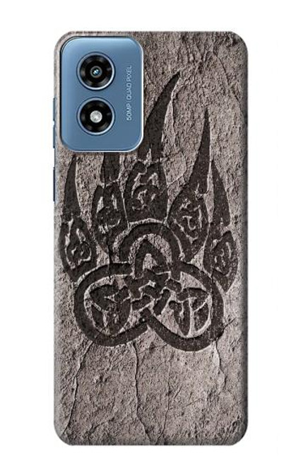 W3832 Viking Norse Bear Paw Berserkers Rock Hard Case and Leather Flip Case For Motorola Moto G Play 4G (2024)