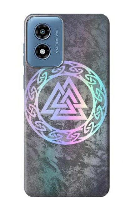 W3833 Valknut Odin Wotans Knot Hrungnir Heart Hard Case and Leather Flip Case For Motorola Moto G Play 4G (2024)