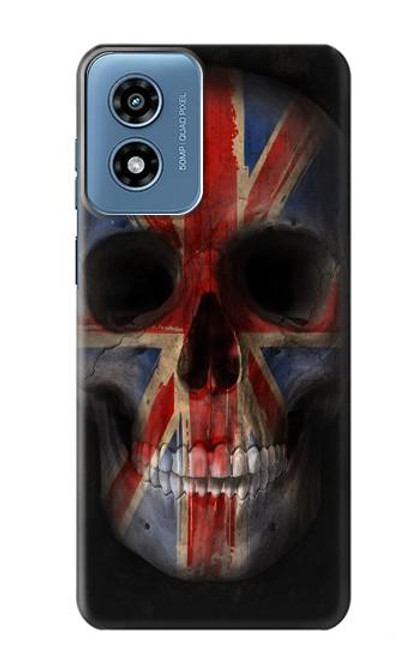 W3848 United Kingdom Flag Skull Hard Case and Leather Flip Case For Motorola Moto G Play 4G (2024)