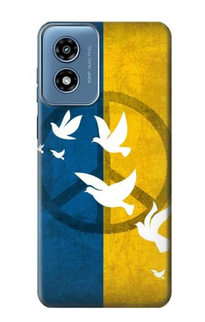 W3857 Peace Dove Ukraine Flag Hard Case and Leather Flip Case For Motorola Moto G Play 4G (2024)