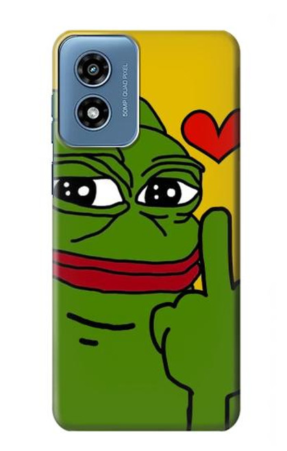 W3945 Pepe Love Middle Finger Hard Case and Leather Flip Case For Motorola Moto G Play 4G (2024)