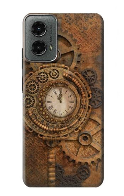 W3401 Clock Gear Steampunk Hard Case and Leather Flip Case For Motorola Moto G 5G (2024)