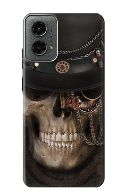 W3852 Steampunk Skull Hard Case and Leather Flip Case For Motorola Moto G 5G (2024)