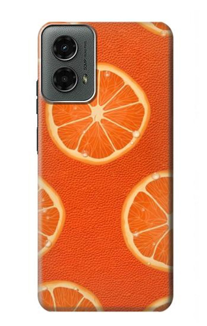 W3946 Seamless Orange Pattern Hard Case and Leather Flip Case For Motorola Moto G 5G (2024)