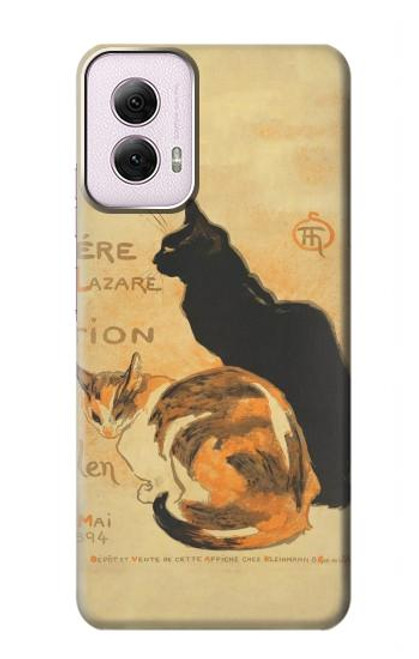 W3229 Vintage Cat Poster Hard Case and Leather Flip Case For Motorola Moto G Power 5G (2024)