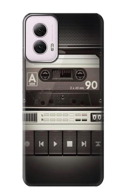 W3501 Vintage Cassette Player Hard Case and Leather Flip Case For Motorola Moto G Power 5G (2024)