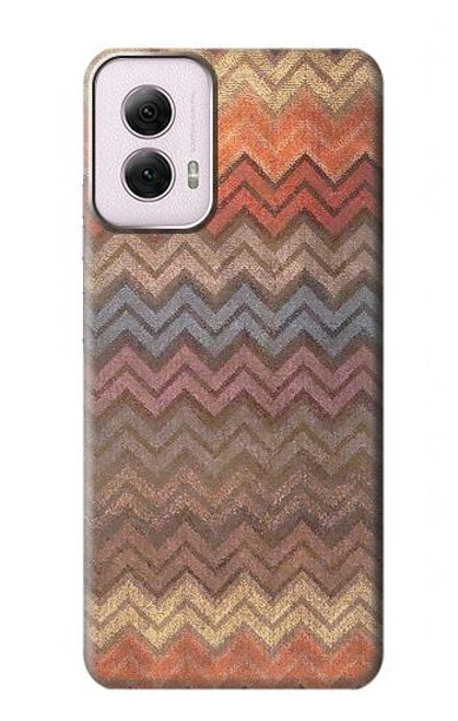 W3752 Zigzag Fabric Pattern Graphic Printed Hard Case and Leather Flip Case For Motorola Moto G Power 5G (2024)