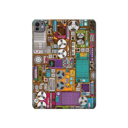 W3879 Retro Music Doodle Tablet Hard Case For iPad Pro 11 (2024)