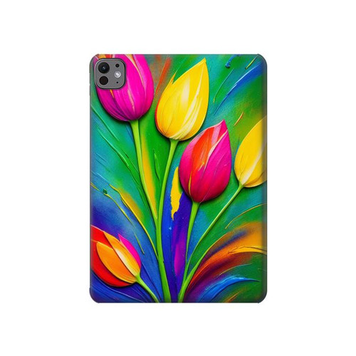 W3926 Colorful Tulip Oil Painting Tablet Hard Case For iPad Pro 11 (2024)