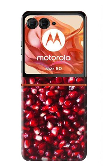 W3757 Pomegranate Hard Case and Leather Flip Case For Motorola Razr 50