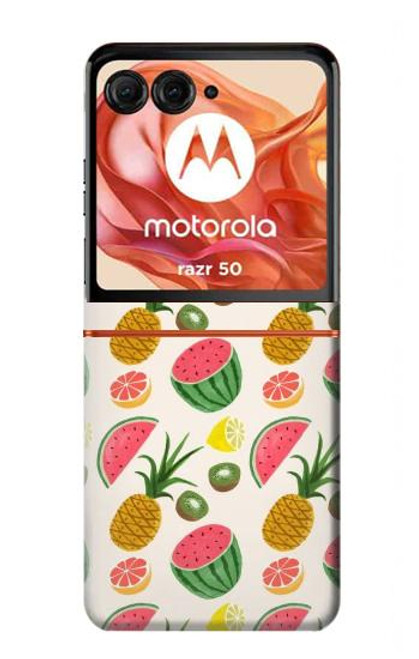 W3883 Fruit Pattern Hard Case and Leather Flip Case For Motorola Razr 50