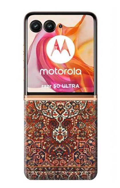 W3813 Persian Carpet Rug Pattern Hard Case and Leather Flip Case For Motorola Razr 50 Ultra