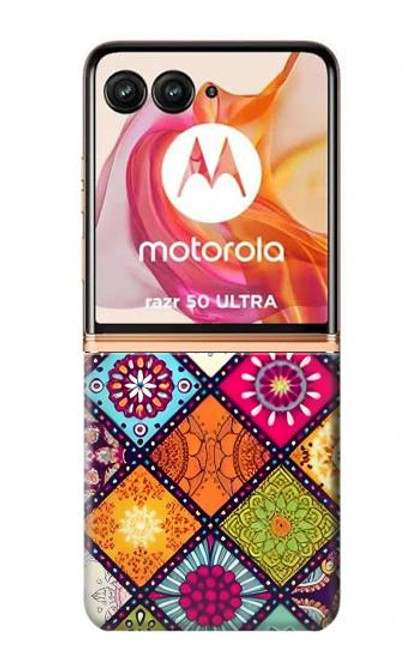 W3943 Maldalas Pattern Hard Case and Leather Flip Case For Motorola Razr 50 Ultra