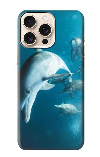 W3878 Dolphin Hard Case and Leather Flip Case For iPhone 16 pro max