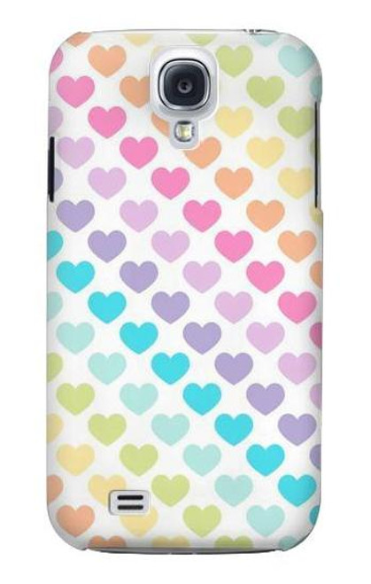 W3499 Colorful Heart Pattern Hard Case and Leather Flip Case For Samsung Galaxy S4