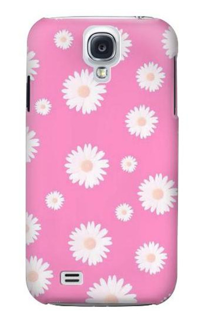 W3500 Pink Floral Pattern Hard Case and Leather Flip Case For Samsung Galaxy S4