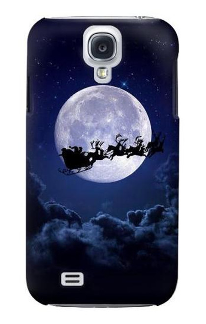 W3508 Xmas Santa Moon Hard Case and Leather Flip Case For Samsung Galaxy S4