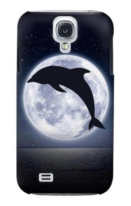 W3510 Dolphin Moon Night Hard Case and Leather Flip Case For Samsung Galaxy S4