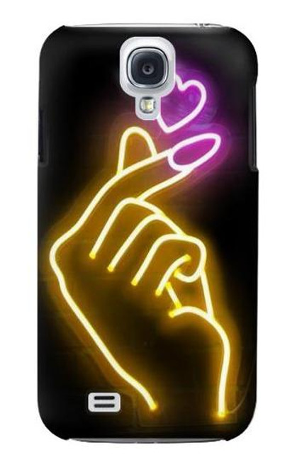 W3512 Cute Mini Heart Neon Graphic Hard Case and Leather Flip Case For Samsung Galaxy S4