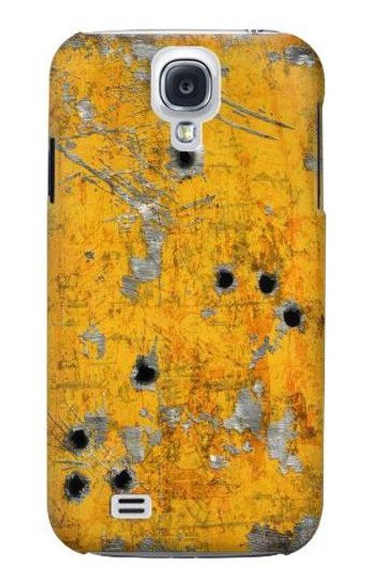 W3528 Bullet Rusting Yellow Metal Hard Case and Leather Flip Case For Samsung Galaxy S4