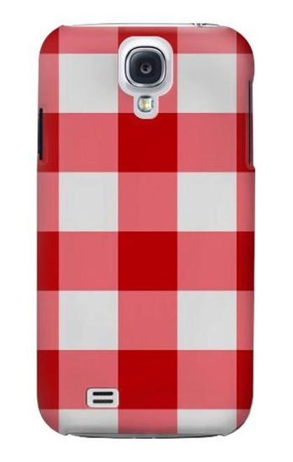 W3535 Red Gingham Hard Case and Leather Flip Case For Samsung Galaxy S4