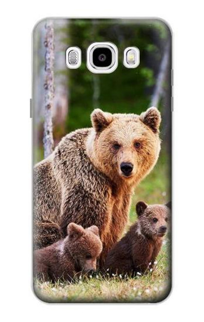 W3558 Bear Family Hard Case and Leather Flip Case For Samsung Galaxy J5 (2016)