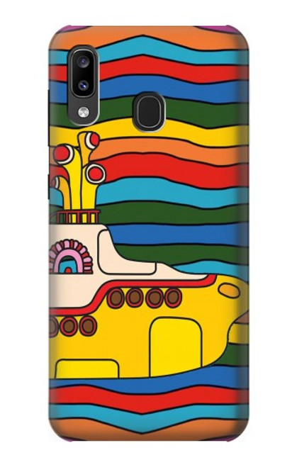 W3599 Hippie Submarine Hard Case and Leather Flip Case For Samsung Galaxy A20, Galaxy A30