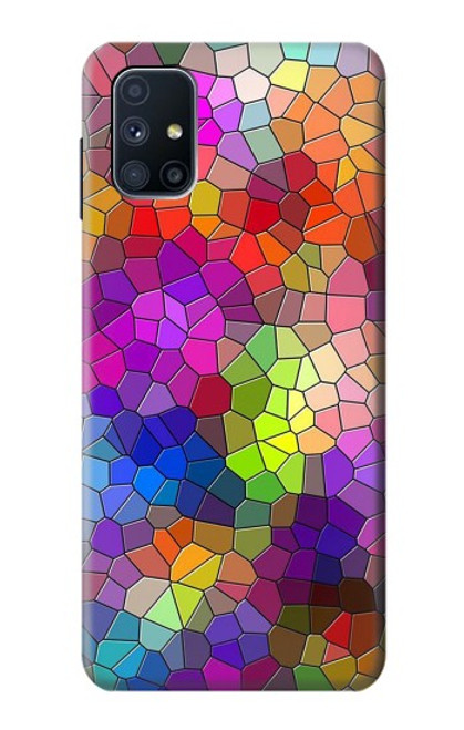 W3677 Colorful Brick Mosaics Hard Case and Leather Flip Case For Samsung Galaxy M51