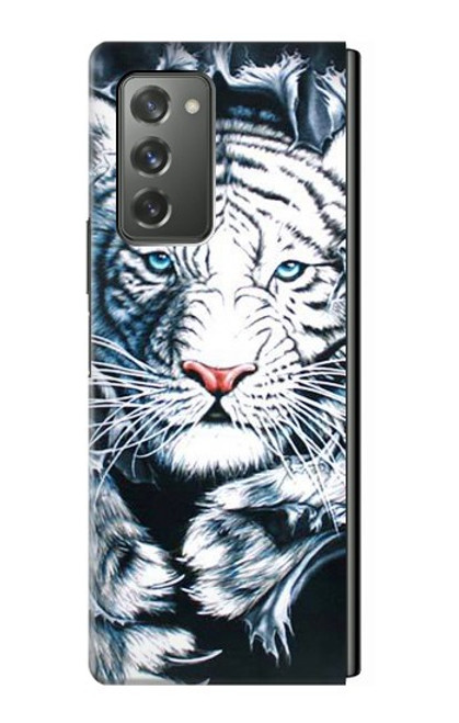 W0265 White Tiger Hard Case For Samsung Galaxy Z Fold2 5G