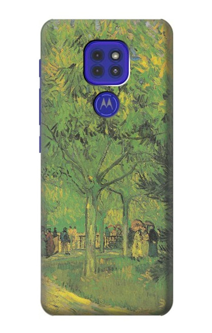 W3748 Van Gogh A Lane in a Public Garden Hard Case and Leather Flip Case For Motorola Moto G9 Play