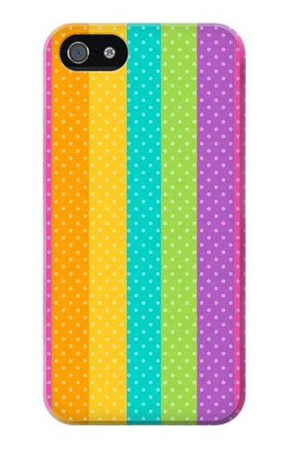 W3678 Colorful Rainbow Vertical Hard Case and Leather Flip Case For iPhone 4 4S