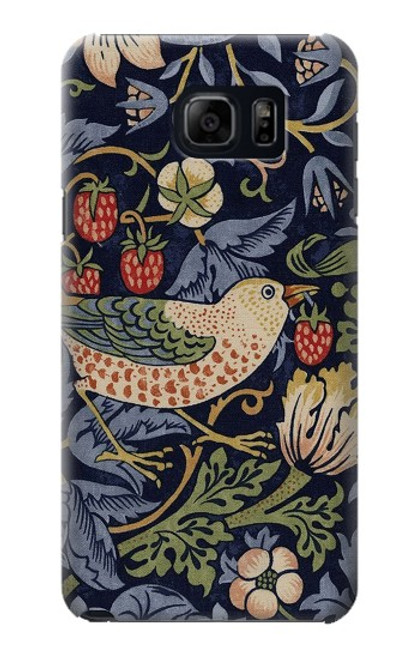 W3791 William Morris Strawberry Thief Fabric Hard Case and Leather Flip Case For Samsung Galaxy S6 Edge Plus