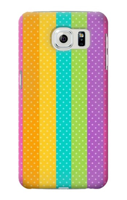 W3678 Colorful Rainbow Vertical Hard Case and Leather Flip Case For Samsung Galaxy S6 Edge