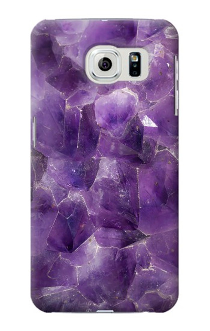 W3713 Purple Quartz Amethyst Graphic Printed Hard Case and Leather Flip Case For Samsung Galaxy S6 Edge